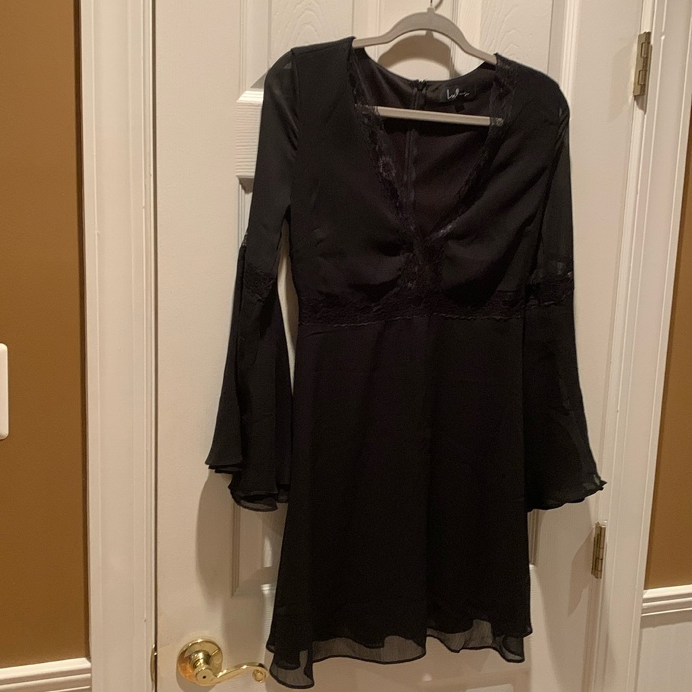 Women’s black dress from Lulu’s.